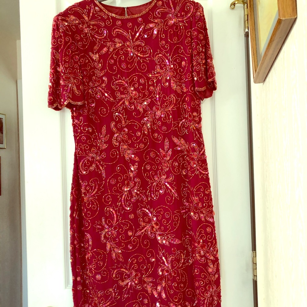 Beautiful Beaded and Sequenced Red Dress